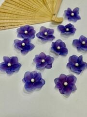 İncili Islak Ortanca Yapay Hazır Çiçek Mor 25 Adet Dekoratif Konsept Hediyelik Süsleme