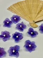 İncili Islak Ortanca Yapay Hazır Çiçek Mor 25 Adet Dekoratif Konsept Hediyelik Süsleme