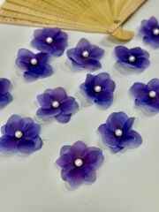 İncili Islak Ortanca Yapay Hazır Çiçek Mor 25 Adet Dekoratif Konsept Hediyelik Süsleme