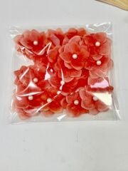 İncili Islak Ortanca Yapay Hazır Çiçek Nar Çiçeği Rengi 25 Adet Dekoratif Konsept Hediyelik Süsleme