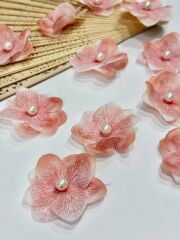 İncili Islak Ortanca Yapay Hazır Çiçek Açık Turuncu 25 Adet Dekoratif Konsept Hediyelik Süsleme