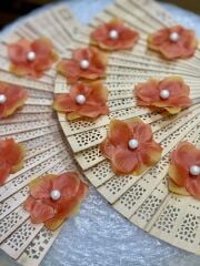 İncili Islak Ortanca Yapay Hazır Çiçek Turuncu 25 Adet Dekoratif Konsept Hediyelik Süsleme