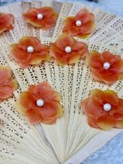 İncili Islak Ortanca Yapay Hazır Çiçek Turuncu 25 Adet Dekoratif Konsept Hediyelik Süsleme